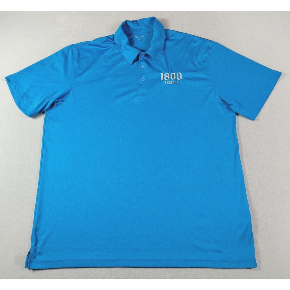 Sport-Tek Polo Shirt Mens 2XL Blue 1800 Tequila Performance Lightweight Stretchy